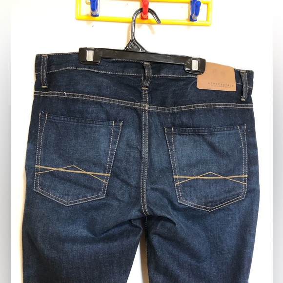 Aeropostale Faded Navy Blue Slim Straight Jeans - Picture 4 of 6